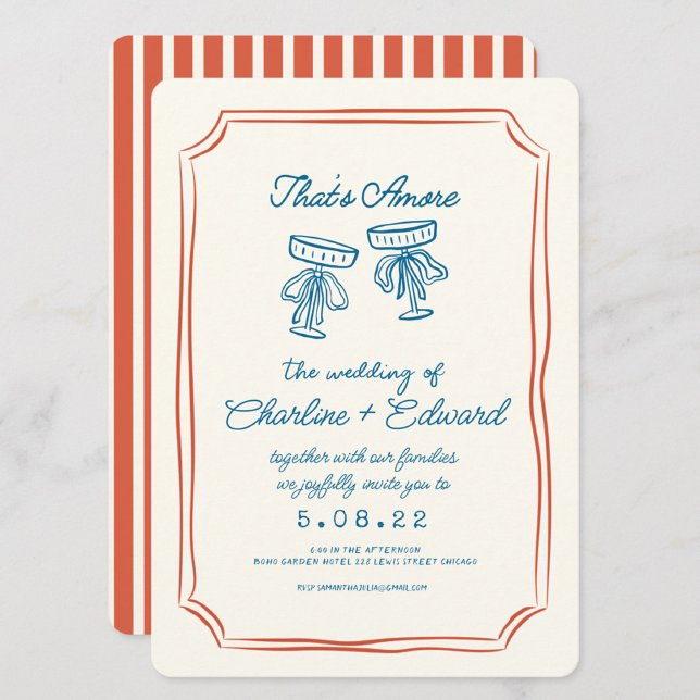 That’s Amore Funky Drawing Handwritting Wedding  Invitation (Creator Uploaded)