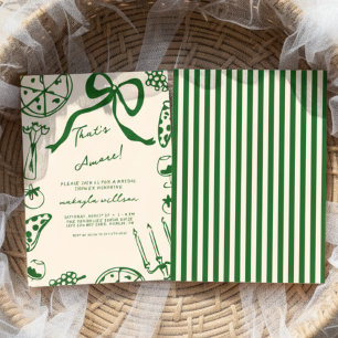 That’s Amore green hand drawn food Bridal Shower Invitation