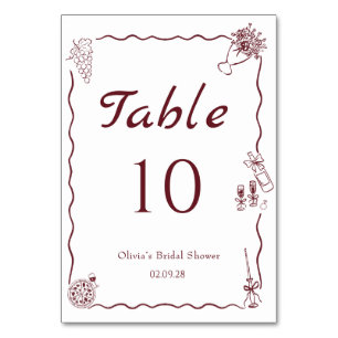That’s amore Italian bridal shower table number