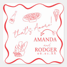 That’s Amore Italian Doodles Wedding Napkin