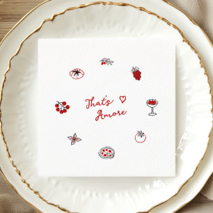 That’s Amore Italian Food Red Bridal Shower Napkin