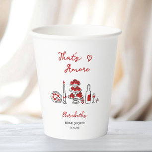That’s Amore Italian Food Red Bridal Shower Paper Cups