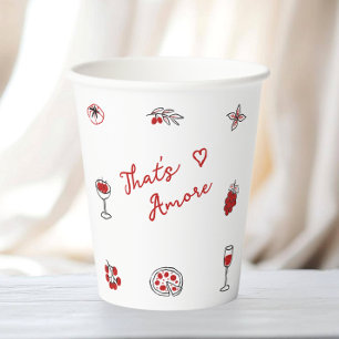 That’s Amore Italian Food Red Bridal Shower Paper Cups