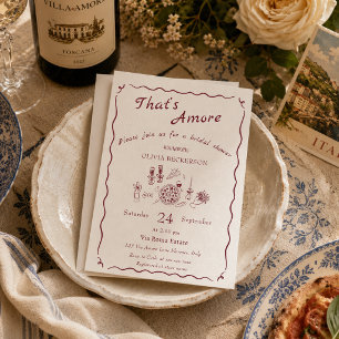 That’s amore italian pizza and wine bridal shower invitation