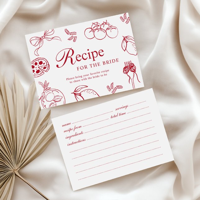 That’s Amore Red Bridal Shower Recipe Card (Creator Uploaded)