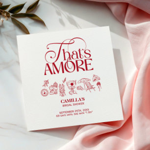 That’s Amore Red hand drawn Bridal Shower Napkin