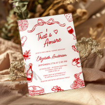 That’s Amore Red Italian Hand Drawn Bridal Shower