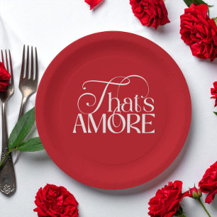 That’s Amore Red script Bridal Shower Paper Plate