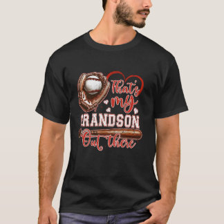 That s My Grandson Out There Baseball Grandma Moth T-Shirt