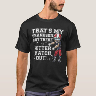 That s My Grandson Out There Red Football Grandma T-Shirt