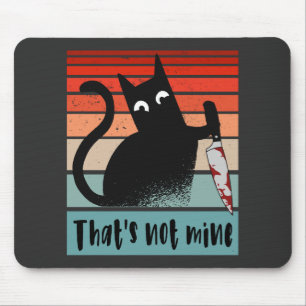 That’s not mine, Innocent Cat with knife Postcard  Mouse Pad