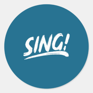That Says Sing Artistic Brushstroke Classic Round Sticker