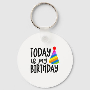 That Says Today Is My Birthday - Party Hat Design  Keychain