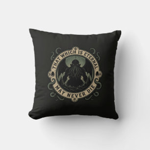 That Which Is Eternal May Never Die Vintage Cthulh Throw Pillow