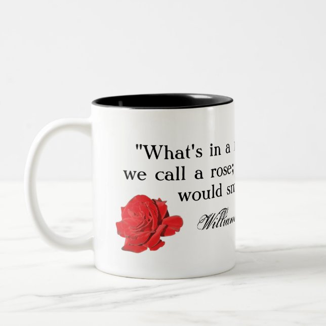 That which we call a rose ... Shakespeare Two-Tone Coffee Mug (Left)