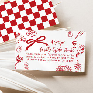 That'a Amore recipe for the bride Red Handdrawn Enclosure Card