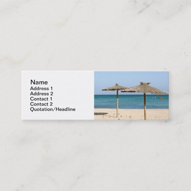 Thatch Beach Umbrellas Mini Business Card (Front)