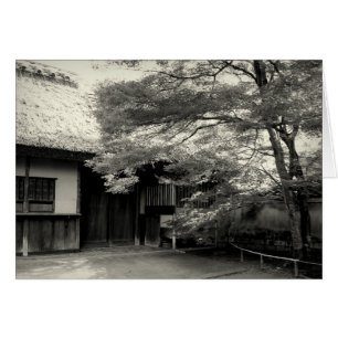 Thatch Roofed Japanese House Greeting Card