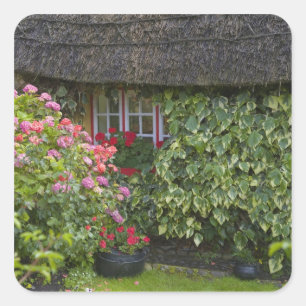 Thatched cottage, Adare, County Limerick, Square Sticker