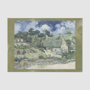 Thatched Cottages at Cordeville, Vincent van Gogh Tissue Paper