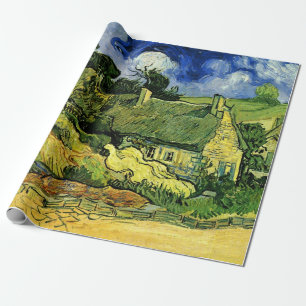 Thatched Cottages, Cordeville by Vincent van Gogh Wrapping Paper