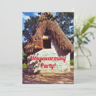 Thatched Roof Hut Housewarming type Invitation