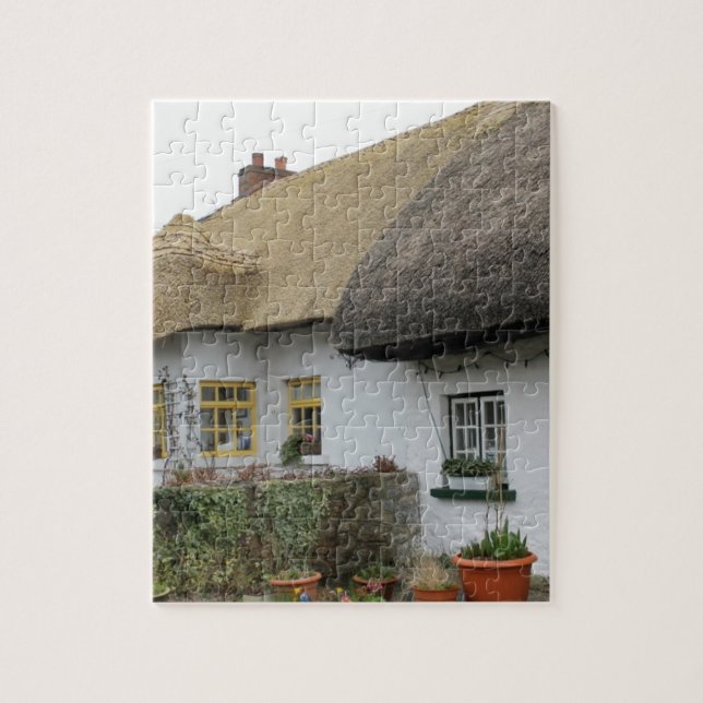 Thatched Roofs in Adare Ireland Jigsaw Puzzle (Vertical)