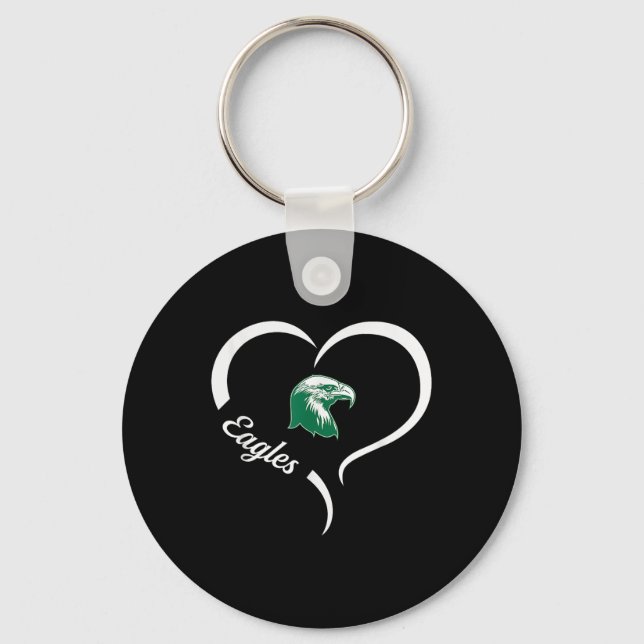 Thatcher Eagles Logo Half Heart Slogan Hs  Keychain (Front)