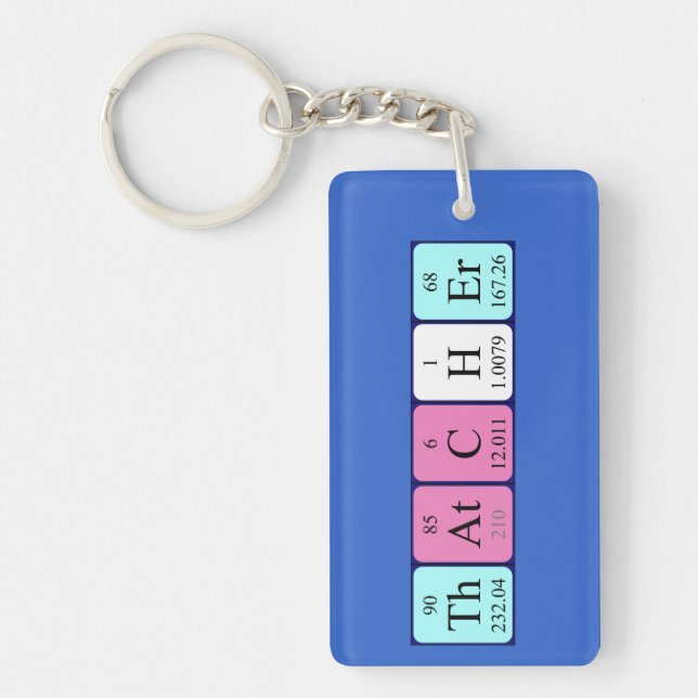 Thatcher periodic table name keyring (Front)