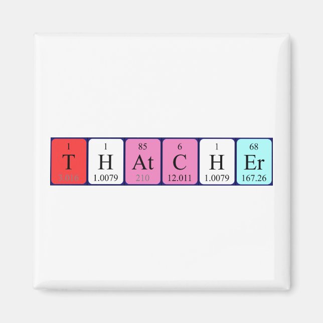 Thatcher periodic table name magnet (Front)