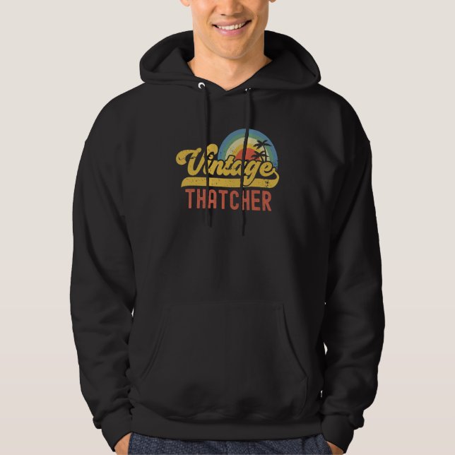Thatcher Vintage Sunset Profession Retro Job Title Hoodie (Front)