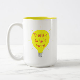 That's a bright idea, yellow light bulb Two-Tone coffee mug