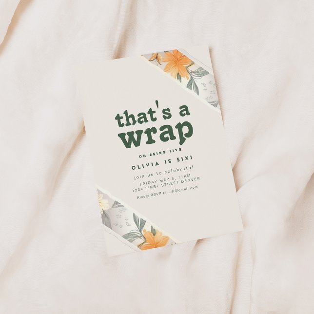 That's A Wrap Floral Birthday Party Invite (Creator Uploaded)