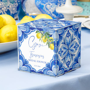 That's amore Blue tile lemon Italian bridal shower Favor Box