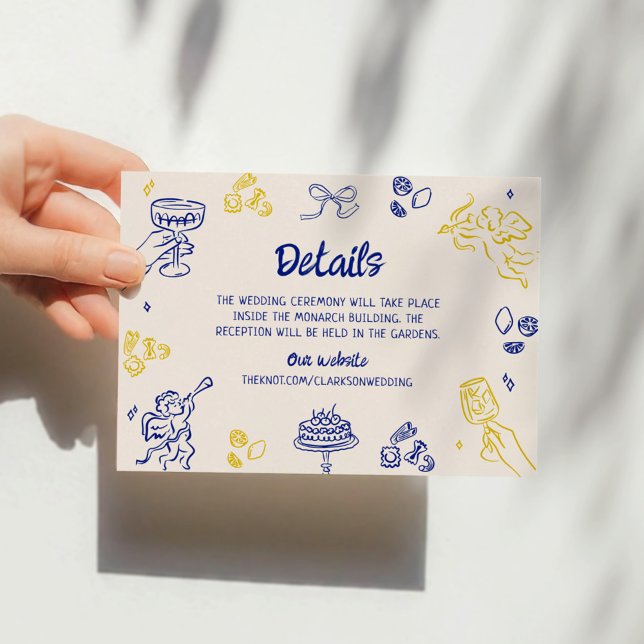 That's Amore! Blue & Yellow Italian Details Invitation (Creator Uploaded)