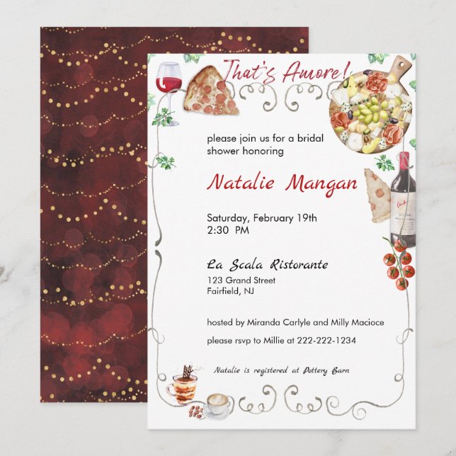 That's Amore Bridal Shower 2  Invitation (Front/Back)