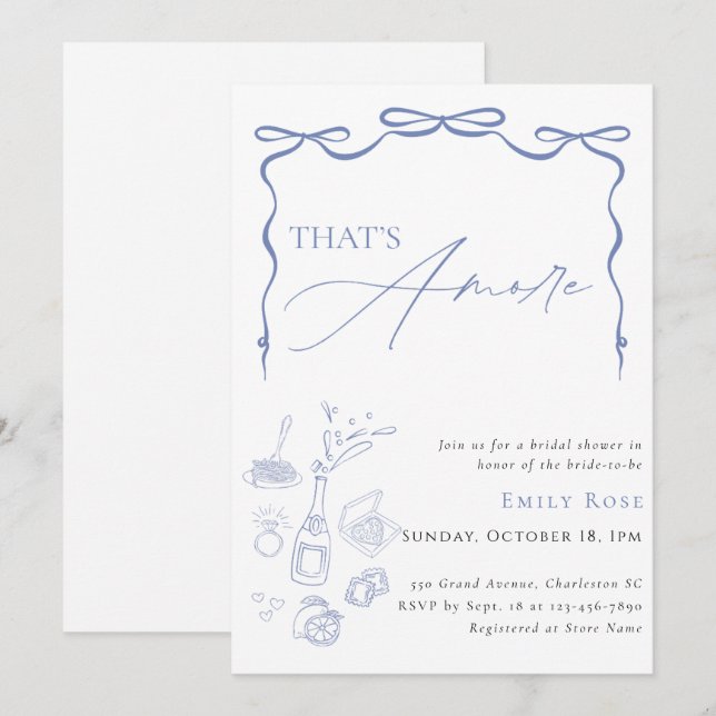 That's Amore Bridal Shower Invitation (Front/Back)