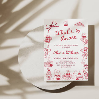 That's Amore Bridal Shower - Italian Banquet Table Invitation