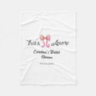 that's amore bridal shower pink retro bow boho nam fleece blanket