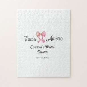 that's amore bridal shower pink retro bow boho nam jigsaw puzzle