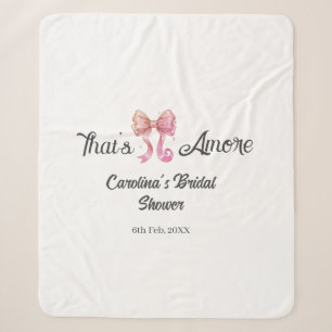 that's amore bridal shower pink retro bow boho nam sherpa blanket