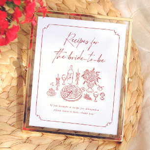 Thats Amore Bridal Shower Recipe Card Sign