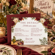 That's Amore Burgundy Olive Bridal Shower Details 