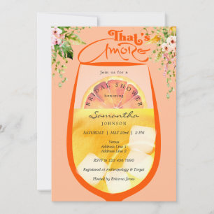 That's Amore Chic Peach Fuzz Aperol Bridal Shower Invitation