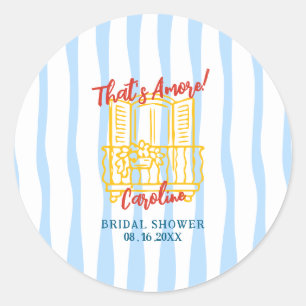 That's amore doodle whimsical bridal shower  classic round sticker