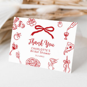 That's Amore Hand Drawn Italian Bridal Shower Thank You Card
