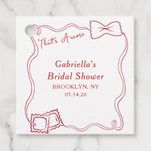 That's Amore Hand Drawn Pasta Italy Bridal Shower Favour Tags