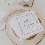 "That's Amore" Handwritten Bridal Shower Napkin<br><div class="desc">This beautiful Italian inspired bridal shower design features handwritten style cursive lettering accented with a wavy scribble ribbon border in pink. Hand drawn illustrations of bow tie pasta, wine, and a Sicilian lemon complete the design for a summery Amalfi Coast look. These elegant Mediterranean bridal shower napkins feature "that's amore"...</div>