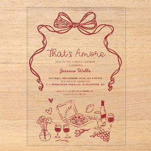 That's Amore Italian Bridal Shower Acrylic Invitations
