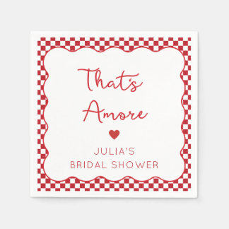 "That's Amore" Italian Bridal Shower Red Chequered Napkin